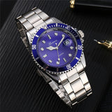 Waterproof  Fashion blue Watch Men Stainless