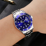 Waterproof  Fashion blue Watch Men Stainless